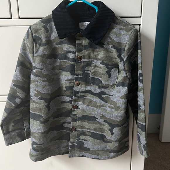 Mudpie button up camo shacket with corduroy collar - Picture 1 of 3